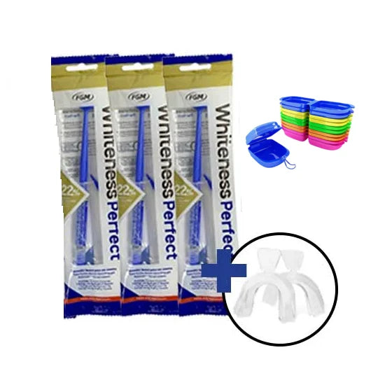 Whiteness Perfect 22% - 3 Un + 1 Par de Moldeira