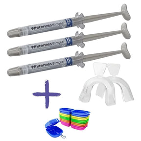 Clareador Dental Whiteness Simple 22% - 3 Un + 1 Par de Moldeiras