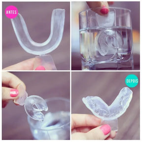 Moldeira Termomoldável 1 Par P/ Clareamento Dental Clareador + Brinde