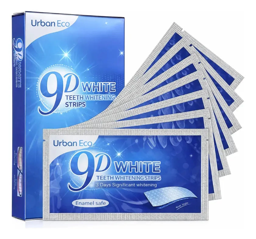 Fitas Clareadoras 9D White Sorriso Brilhante 14 fitas em 7 Saches - U Urbaneco Cosmetic