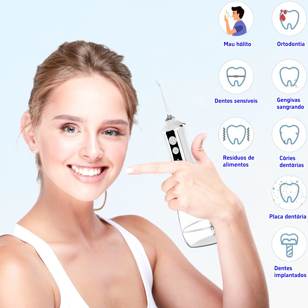 Irrigador Oral Portátil Limpeza Bucal - FlashJet Pro