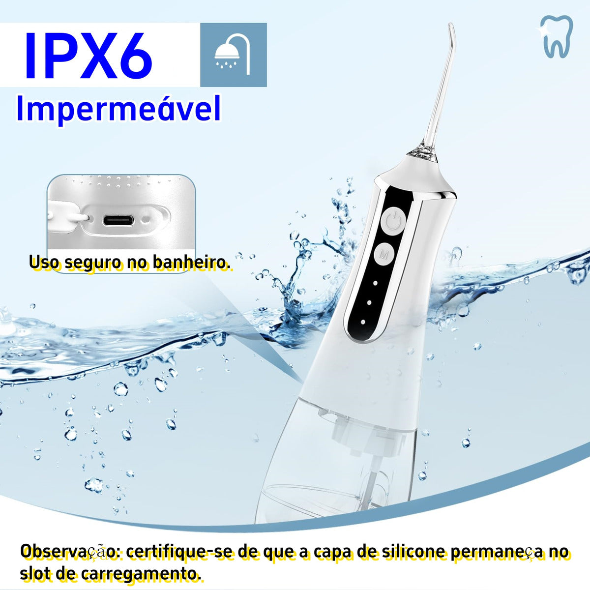 Irrigador Oral Portátil Limpeza Bucal - FlashJet Pro