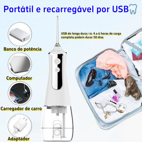 Irrigador Oral Portátil Limpeza Bucal - FlashJet Pro