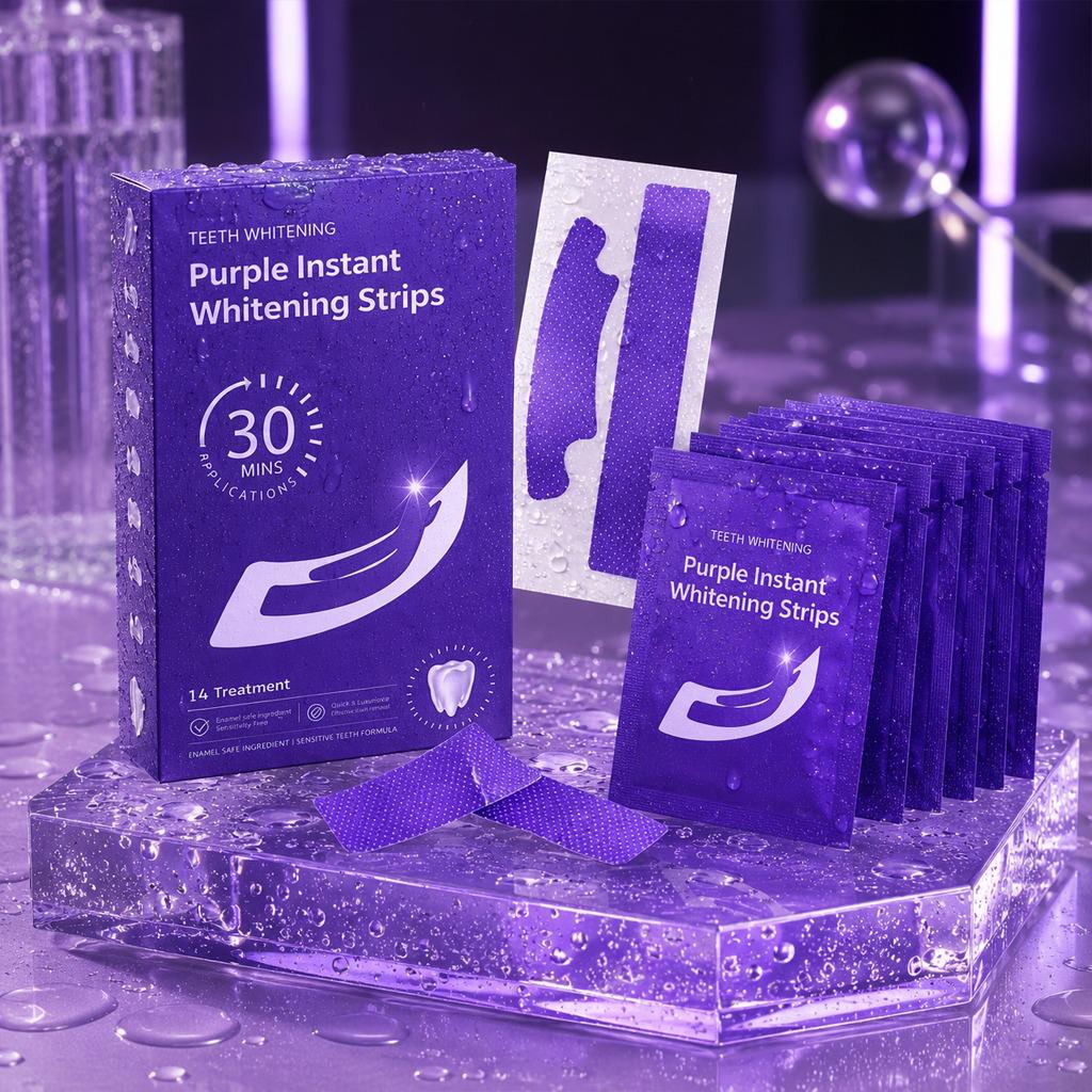 Fita Clareadora Dental Roxa 14 unidades - FlashPurple