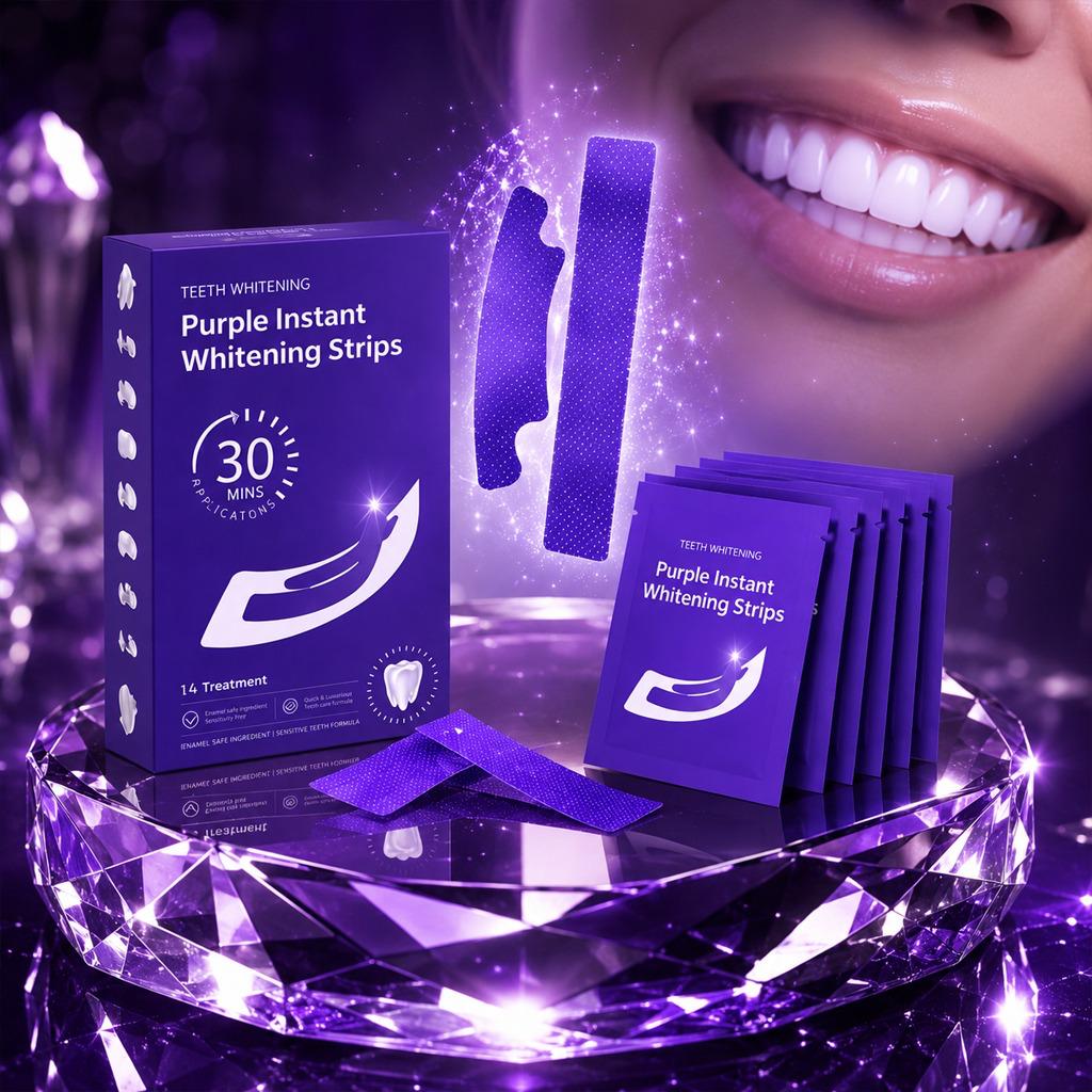 Fita Clareadora Dental Roxa 14 unidades - FlashPurple