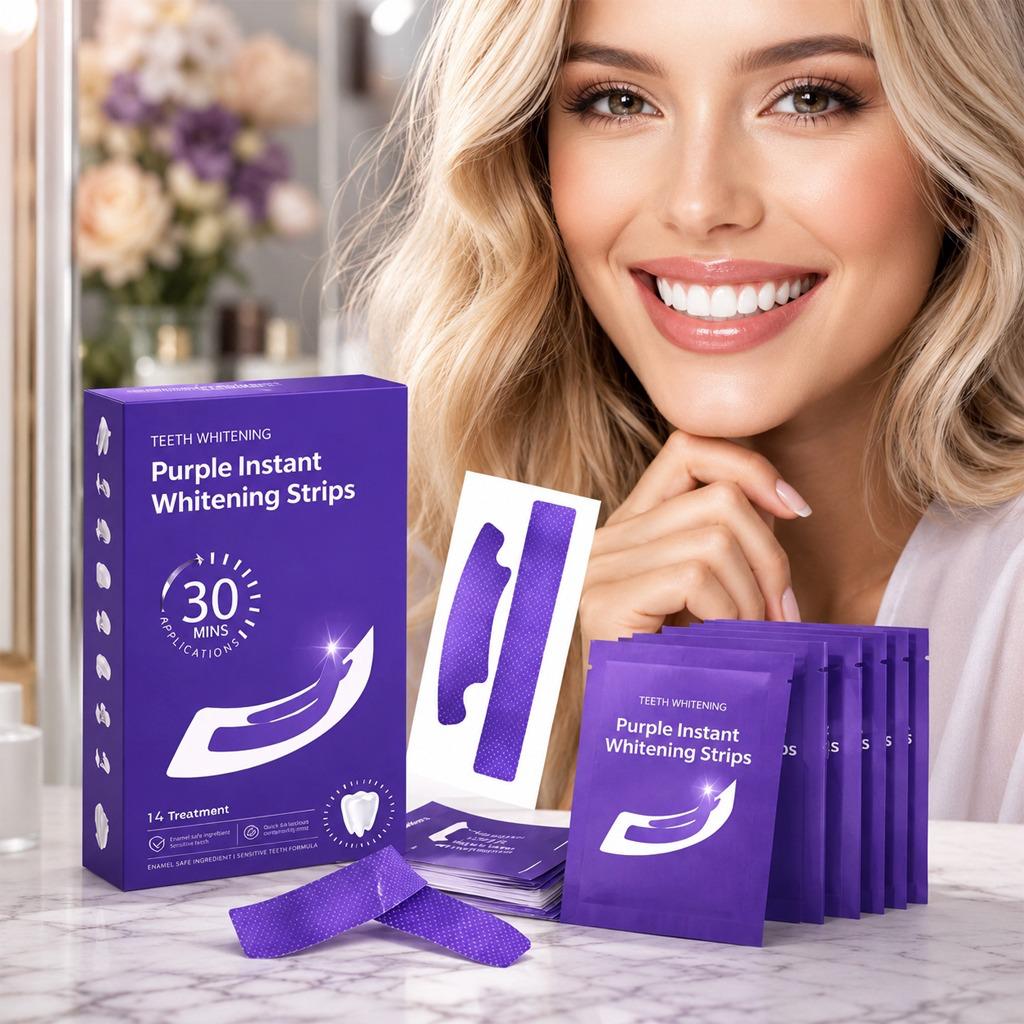 Fita Clareadora Dental Roxa 14 unidades - FlashPurple