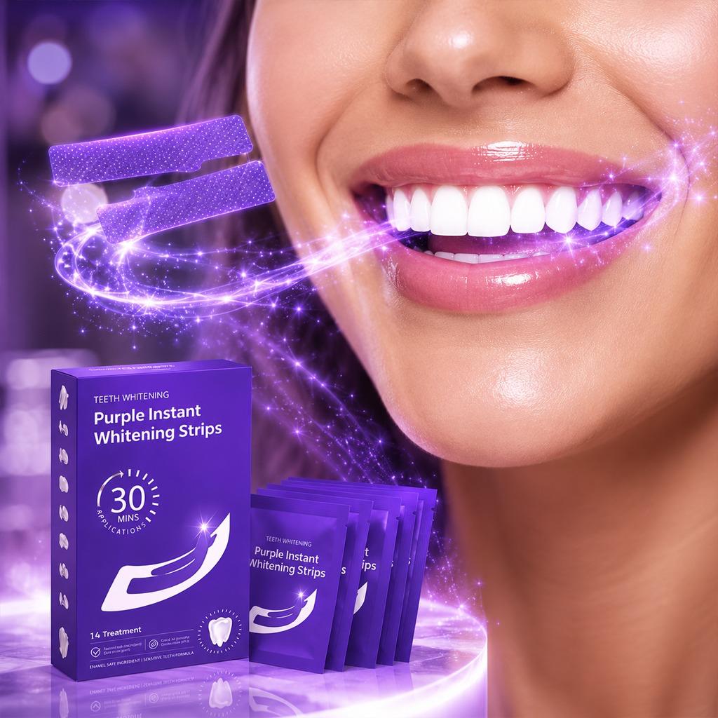 Fita Clareadora Dental Roxa 14 unidades - FlashPurple