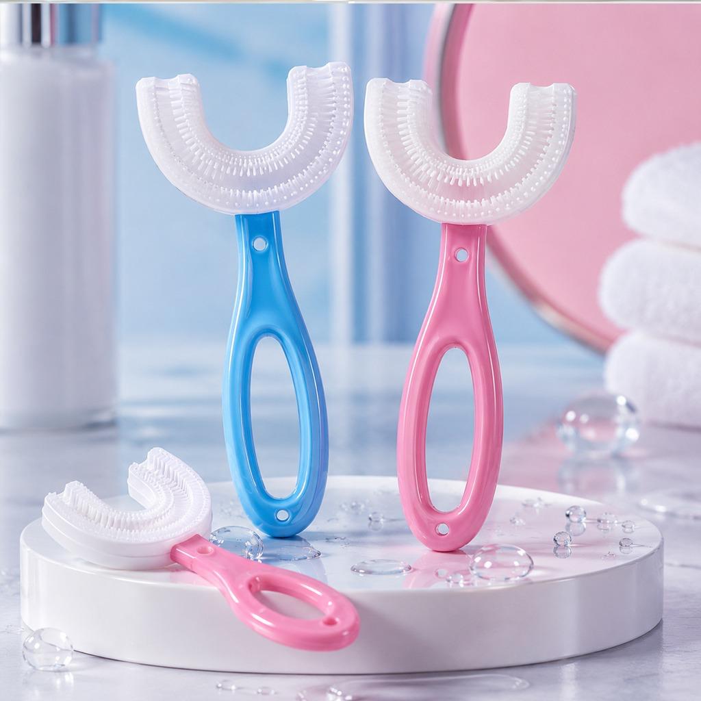 Escova de Dentes Infantil Formato U 360° - 2 A 12 Anos