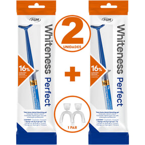 Clareador Dental Whiteness Perfect 16% - 2 Un + 1 Par de Moldeiras
