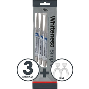 Clareador Dental Whiteness Simple 22% - 3 Un + 1 Par de Moldeiras